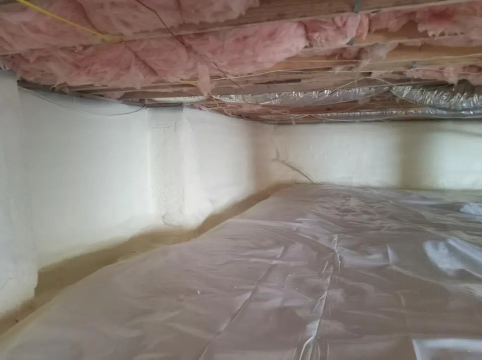 Crawl space encapsulation with closed-cell spray foam for Attic Insulation in Douglass